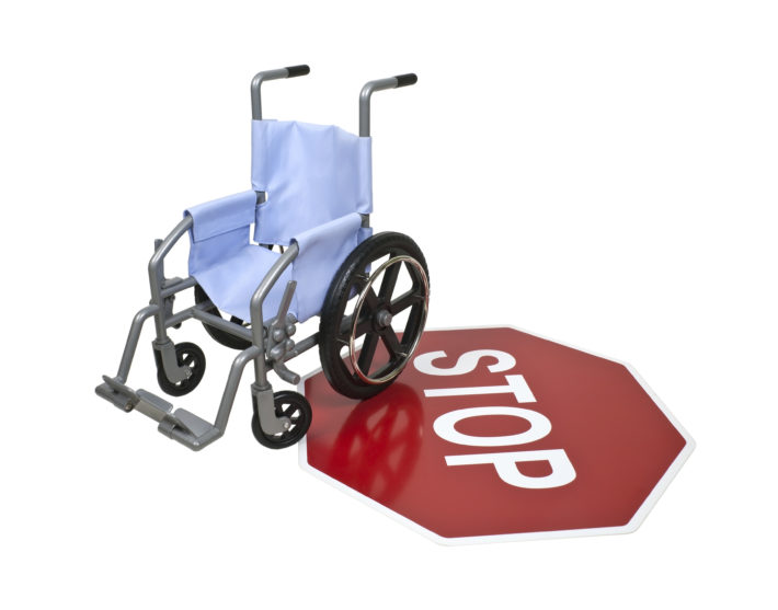 Wheelchair and Stop Sign